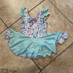 cheeky plum Aqua and Purple Seashell Dance Costume